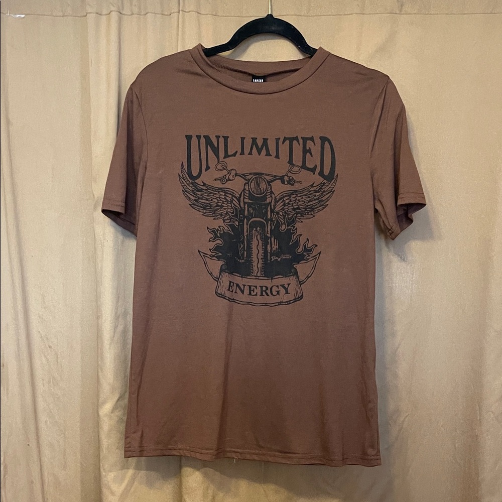 LONESS UNISEX M Brown Graphic Tee